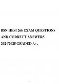 BSN HESI 266 EXAM QUESTIONS AND CORRECT ANSWERS 2024/2025 GRADED A+.
