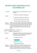 NR 507  (Latest 2024 / 2025)  PATHO MIDTERM EXAM CHAMBERLAINQuestions & Answers with rationales 