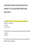 ADVANCED MED-SURG PRINCIPLES  JERSEY COLLEGE MIDTERM EXAM  2023-2024.