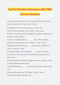 Cal Fire Practice Questions with 100% Correct Answers