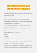2024 firefighter test study guide CALFIRE 100% Correctly Solved