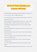 Cal Fire FF Exam Questions and Answers 100% Pass