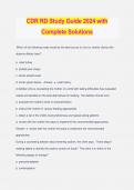 CDR RD Study Guide 2024 with Complete Solutions