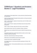 CGFM Exam 1 Questions and Answers- Section 2 - Legal Foundations