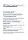 CGFM Exam #2 Questions and Answers- Governmental Accounting