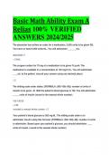 BEST ANSWERS Basic Math Ability Exam A Relias 100% VERIFIED  ANSWERS 2024/2025