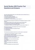 Social Studies GED Practice Test Questions and Answers