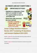 Jersey College Nutrition Midterm Review 2017 Containing 95 Questions and Answers Updated . Terms like: Nutrition - Answer: the science that studies food and how food nourishes our body and influences our health influences