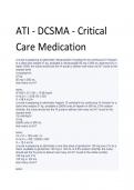 ATI - DCSMA - Critical Care Medication