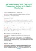 NR 566 (Latest 2024 / 2025)  Final Exam Week 7 Advanced Pharmacology for Care of the Family - Chamberlain Questions and Answers (Verified Answers)