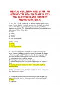 MENTAL HEALTH PN HESI EXAM | PN  HESI MENTAL HEALTH EXAM V1 2023- 2024 QUESTIONS AND CORRECT  ANSWERS RATED A+