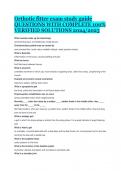 Orthotic fitter exam study guide QUESTIONS WITH COMPLETE 100% VERIFIED SOLUTIONS 2024/2025