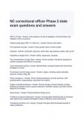 NC correctional officer Phase 2 state exam questions and answers