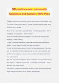 RD practice exam: community Questions and Answers 100% Pass