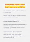 RD Exam Prep: Domain 1 Topic A Questions and Answers 100% Pass
