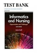 Test Bank for Informatics and Nursing 6th Edition by Jeanne Sewell ISBN: 9781496394064 Chapter 1-25 Complete Guide.