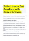 Boiler License Test Questions with  Correct Answers