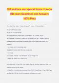 Calculations and special terms to know RD exam Questions and Answers 100% Pass