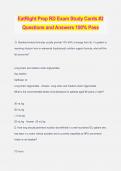 EatRight Prep RD Exam Study Cards #2 Questions and Answers 100% Pass