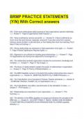 BRMP PRACTICE STATEMENTS  (Y/N) With Correct answers