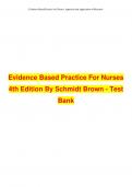 Evidence Based Practice For Nurses 4th Edition By Schmidt Brown - Test Bank