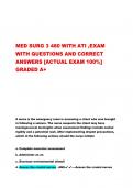 MED SURG 3 480 WITH ATI ,EXAM  WITH QUESTIONS AND CORRECT  ANSWERS [ACTUAL EXAM 100%]  GRADED A+