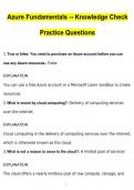 Azure Fundamentals Knowledge Check Practice Questions and Answers (2024 / 2025) (Verified Answers)