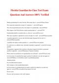 Florida Guardian In-Class Test Exam Questions And Answers 100% Verified