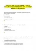 NURS 305 HEALTH ASSESSMENT LECTURE FINAL EXAM QUESTIONS WITH 100% CORRECT ANSWERS| GRADED A+