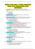 NURS 2356 MDC 1 FINAL REVISON 2024-2025 QUESTIONS AND ANSWERS.docx