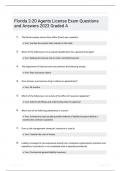 Florida 220 Agents License Exam Questions and Answers 2023 Graded A