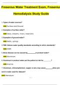 Fresenius Water Treatment Exam, Fresenius Hemodialysis Study Guide Questions and Answers (2024 / 2025) (Verified Answers)