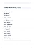 Medical terminology lesson 5 Exam Questions and Answers 2024( A+ GRADED 100% VERIFIED).