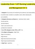 Leadership Exam 1 (ATI Nursing Leadership and Management Ch 1) Questions and Answers (2024 / 2025) (Verified Answers)