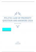 PVL3701 LAW OF PROPERTY  QUESTION AND ANSWERS 2024