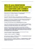NEW CE 4020 REINFORCED CONCRETE DESIGN EXAM 2 ACTUAL 2024 QUESTIONS AND CORRECT ANSWERS VERIFIED BY EXPERTS