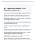 NC Paralegal Certification Exam Questions and Answers 2024- Graded A