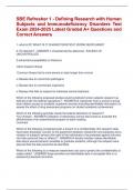 SBE Refresher 1 - Defining Research with Human  Subjects and Immunodeficiency Disorders Test  Exam 2024-2025 Latest Graded A+ Questions and  Correct Answers