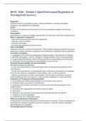 BSNC 1020 - Module 2 Quiz(Professional Regulation of Nursing)And Answers.