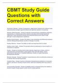 CBMT Study Guide  Questions with  Correct Answers