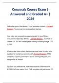 Corporals Course Exam | Answered and Graded A+ |  2024 
