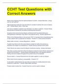 CCHT Test Questions with  Correct Answers