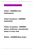 Shakespeare Biography