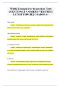 TFM02 Extinguisher Inspection Test |  QUESTIONS & ANSWERS (VERIFIED) |  LATEST UPDATE | GRADED A+TFM02 Extinguisher Inspection Test |  QUESTIONS & ANSWERS (VERIFIED) |  LATEST UPDATE | GRADED A+