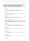 PSIO 201Exam 2 University of Arizona 81 Questions and Answers Great Solutions