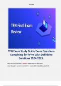 TFN Exam Study Guide Exam Questions Containing 80 Terms with Definitive Solutions 2024-2025.