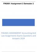 FIN2601 ASSIGNMENT Accounting And Law Assignments Exams Questions and Answers 2024.pdf