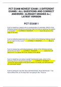 PCT EXAM NEWEST EXAM | 2 DIFFERENT EXAMS | ALL QUESTIONS AND CORRECT ANSWERS | ALREADY GRADED A+ | LATEST VERSION