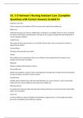  Ch. 1-2 Hartman's Nursing Assistant Care |Complete Questions with Correct Answers Graded A+ 