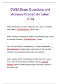 CWEA Exam Questions and Answers Graded A+ Latest 2024